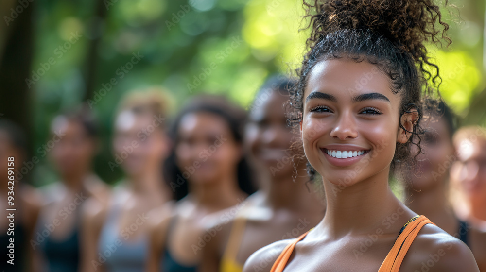 Diverse Group of People at Outdoor Fitness Class Diverse Group of People at Outdoor Fitness Class