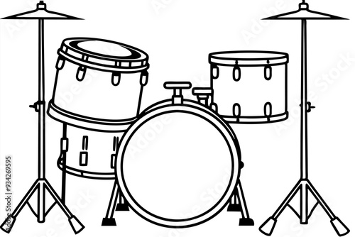 Drum set vector silhouette illustration