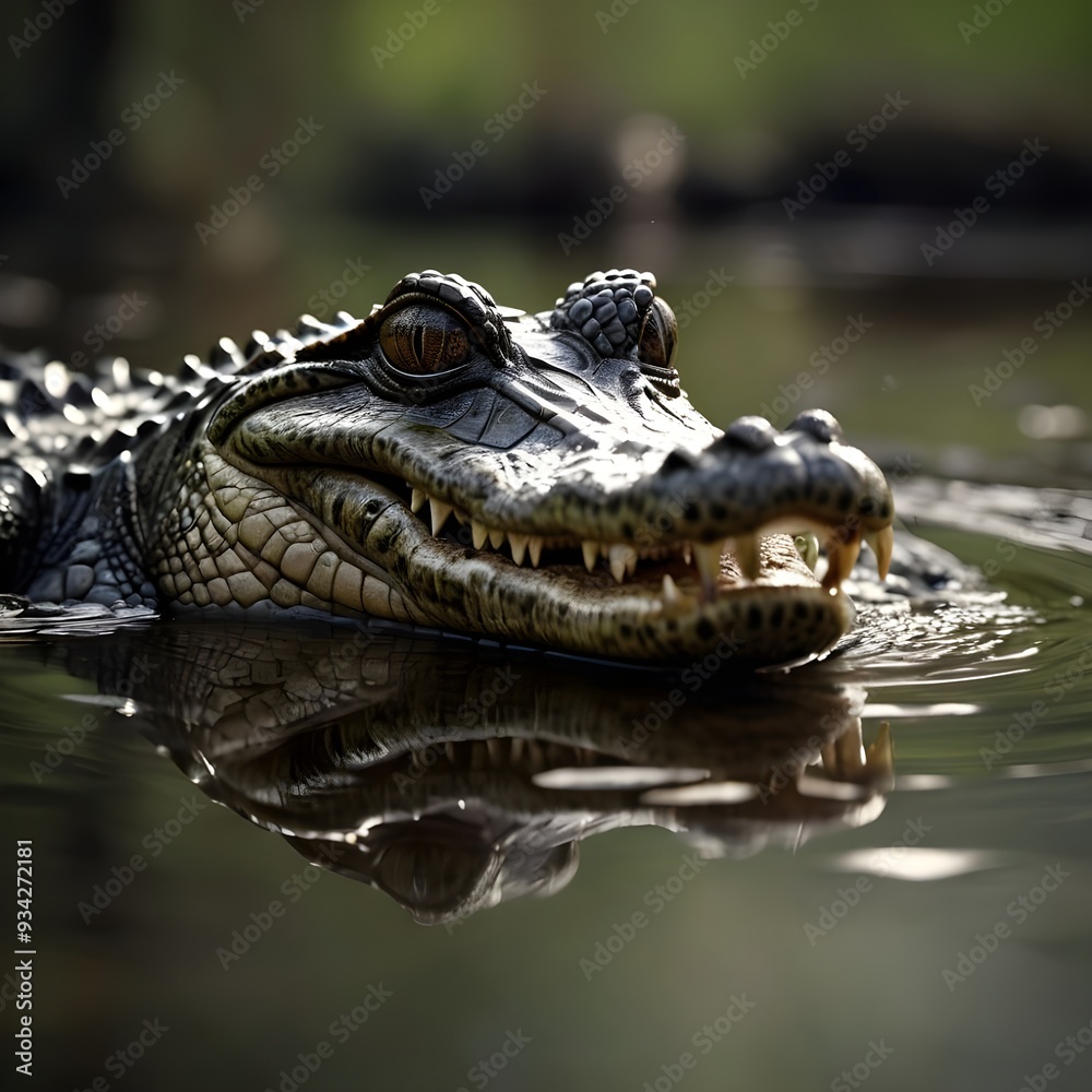 Obraz premium crocodile in the water