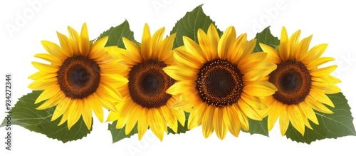 Sunflowers Isolated On White Background