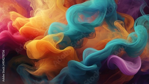 Vibrant Spectrum: An Abstract Explosion of Colored Smoke