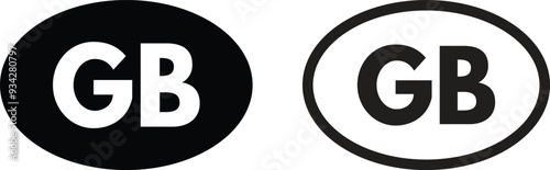 United Kingdom country code icon set in two styles . United Kingdom abbreviated symbol . Vector 