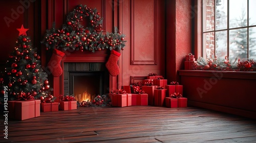 Christmas Decorations and Christmas Boxes in the Background	