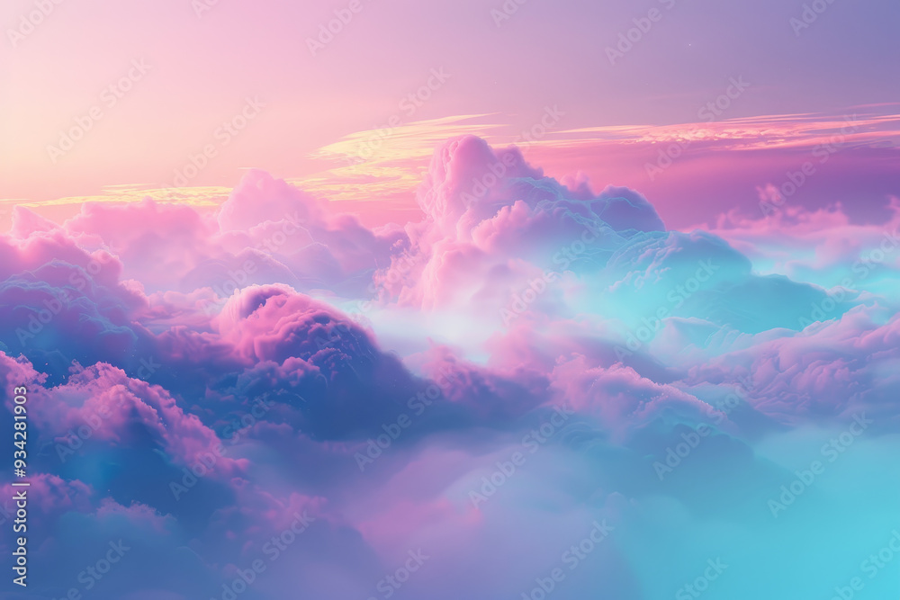 The sky is filled with pink and blue clouds The sky is filled with pink and blue clouds