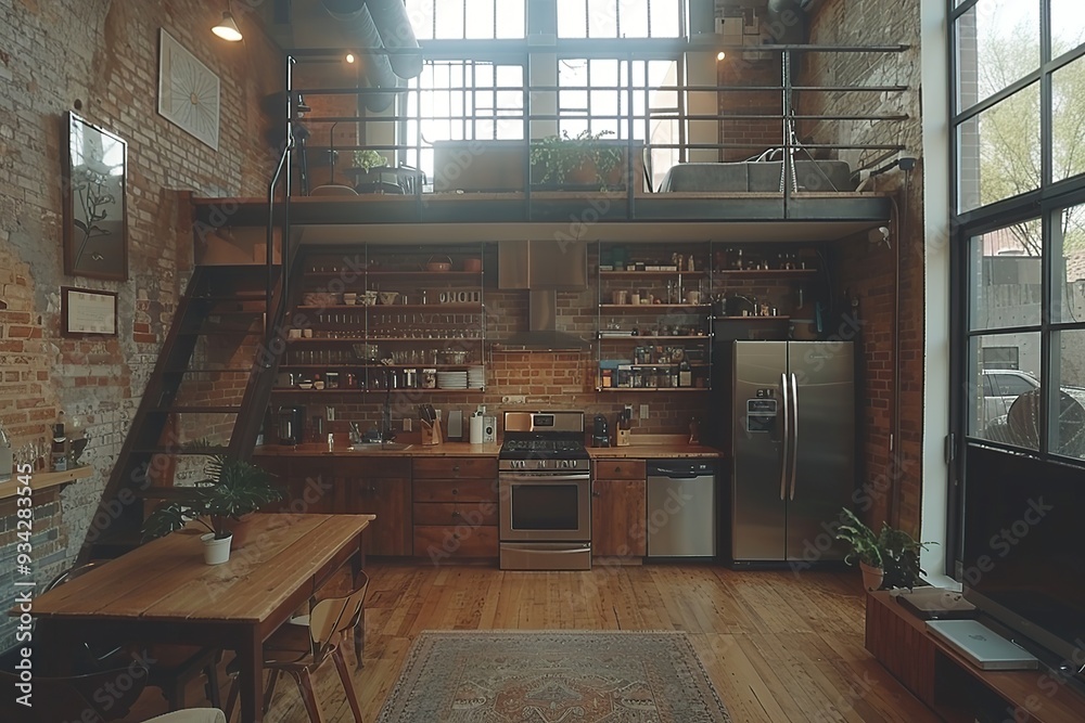 Modern Loft Kitchen Interior Modern Loft Kitchen Interior
