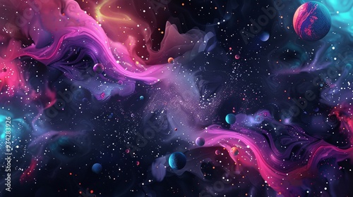 The beauty of deep space with bright shining stars and nebula abstract galaxy background