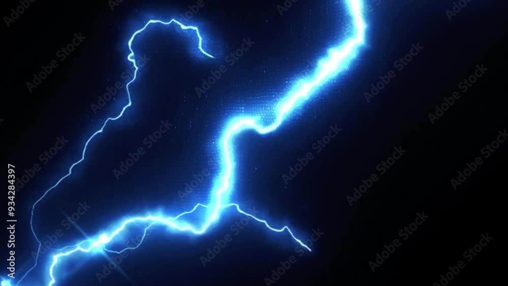 Stormy fast bright flash of light thunderstorm at night