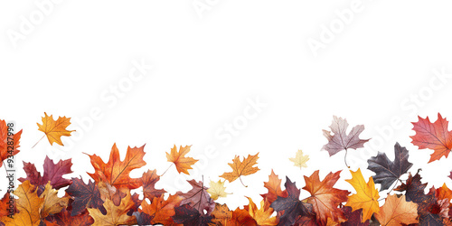 Feuilles d'Automne en Bas, Espace pour Texte
