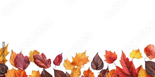 Feuilles d'Automne en Bas, Espace pour Texte