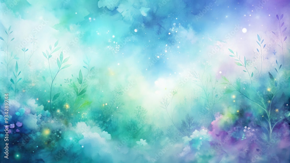 Soft, dreamy watercolor washes blend together in delicate hues of blue, green, and purple, creating a serene and whimsical abstract background perfect for design elements. Soft, dreamy watercolor washes blend together in delicate hues of blue, green, and purple, creating a serene and whimsical abstract background perfect for design elements.