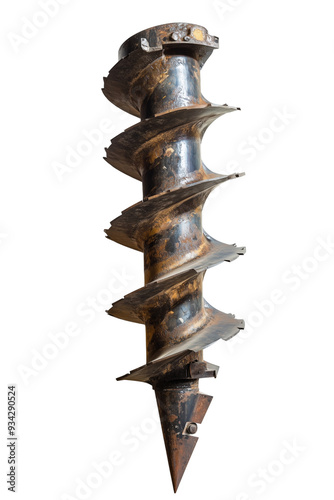 Industrial Auger Drill Bit - Isolated on White Transparent Background, PNG