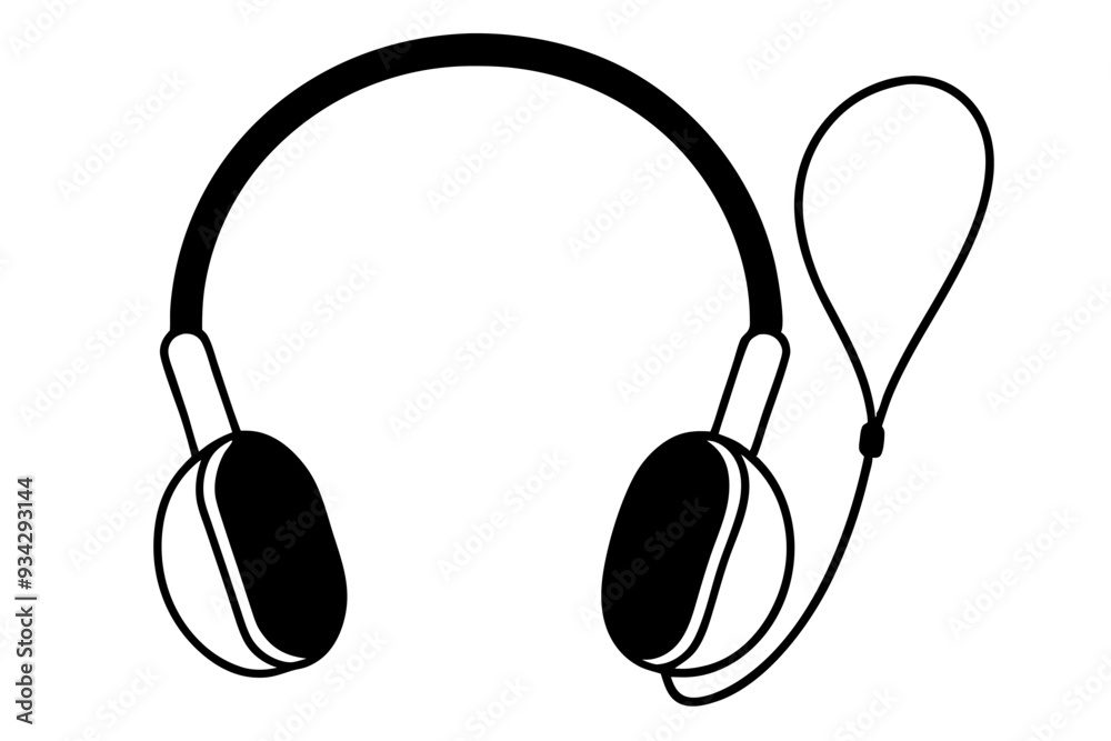 Modern Headphone on Vector Illustration - Printable Graphics Design File