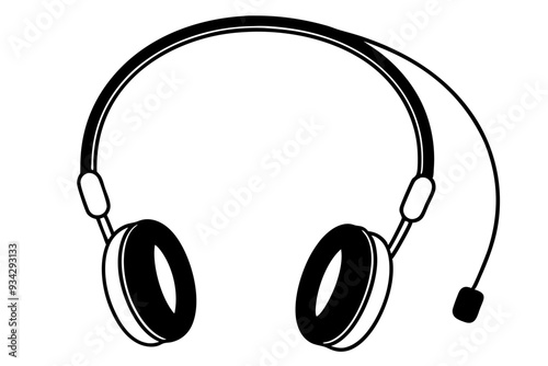 Modern Headphone on Vector Illustration - Printable Graphics Design File