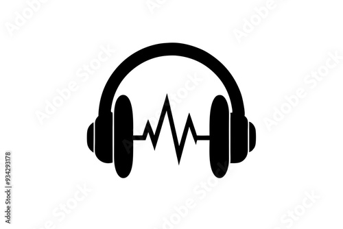 Modern Headphone on Vector Illustration - Printable Graphics Design File