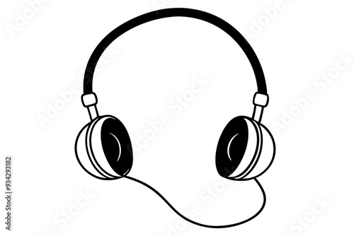 Modern Headphone on Vector Illustration - Printable Graphics Design File