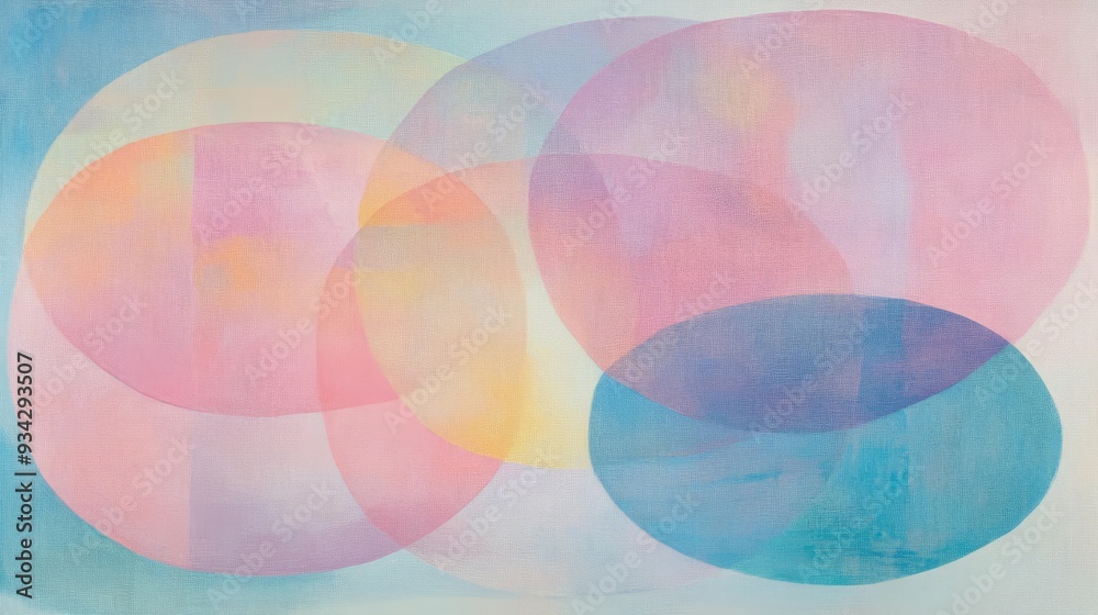 Subtle overlapping pastel ovals on a soft background, minimalist, abstract and gentle Subtle overlapping pastel ovals on a soft background, minimalist, abstract and gentle