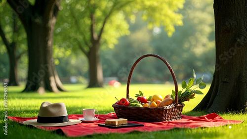 picnic basket with flowers