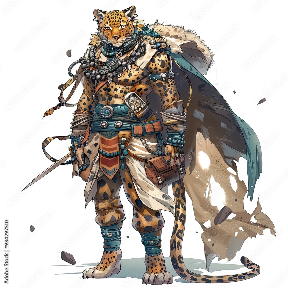 Fototapeta premium Anime Leopard Warrior