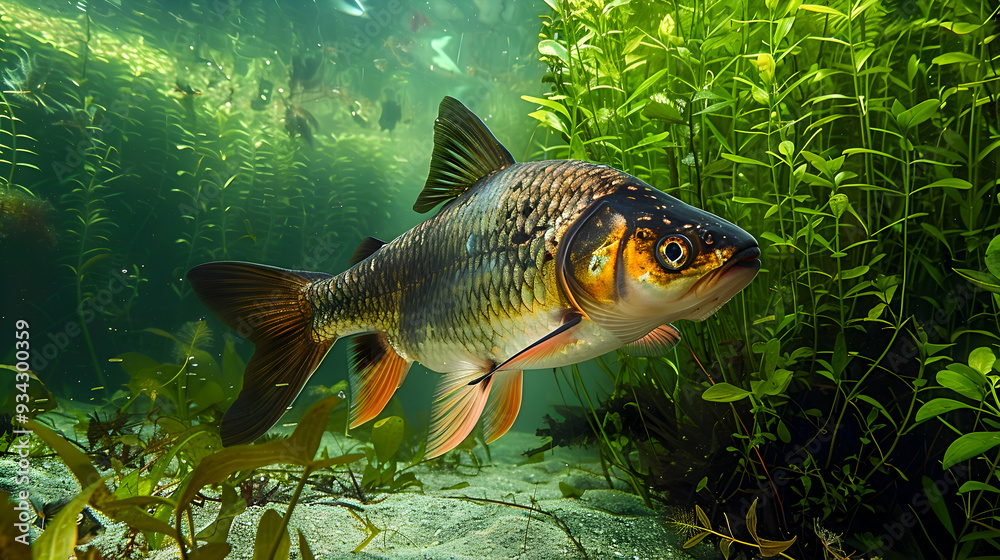 Amazon Armored Catfish swimming in clear waters, its unique body structure and armor visible Amazon Armored Catfish swimming in clear waters, its unique body structure and armor visible