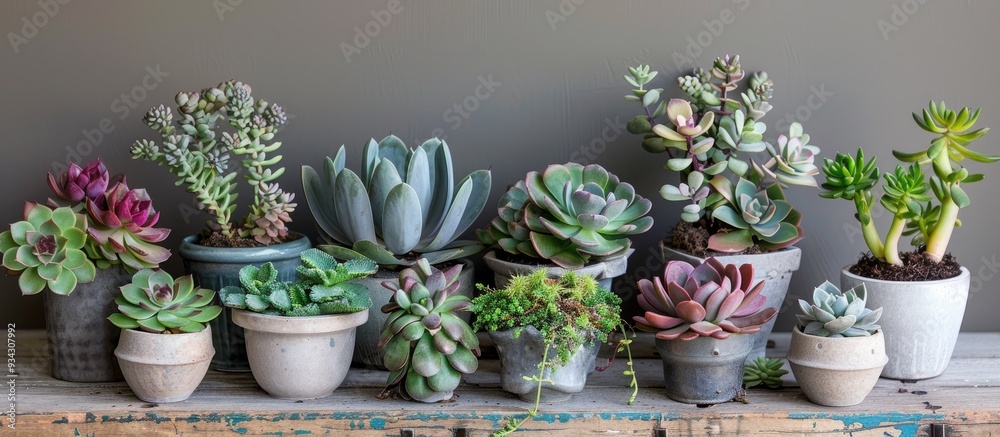 Succulent Plants Grouped On Table Succulent Plants Grouped On Table