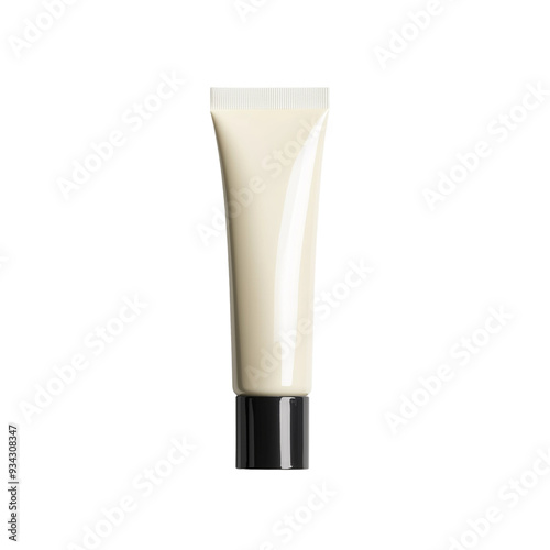 Cream Colored Tube with Black Cap - isolated on White Transparent Background, PNG 