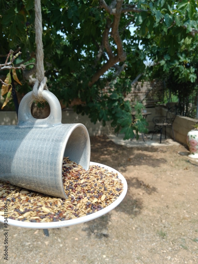 Handmade Cup and Saucer Bird Feeder Handmade Cup and Saucer Bird Feeder