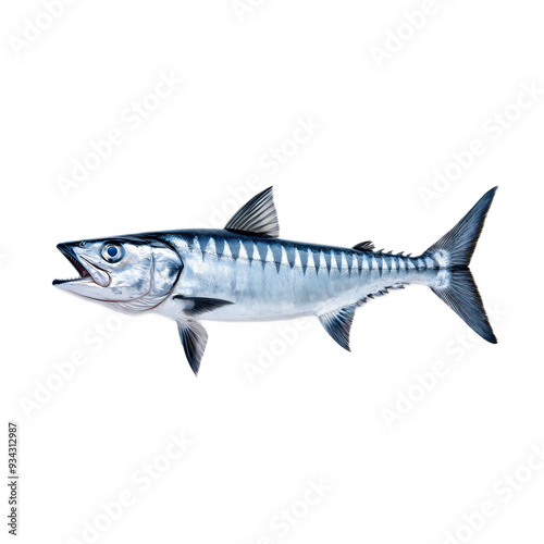 Sleek barracuda fish with menacing teeth and streamlined body isolated on transparent background 