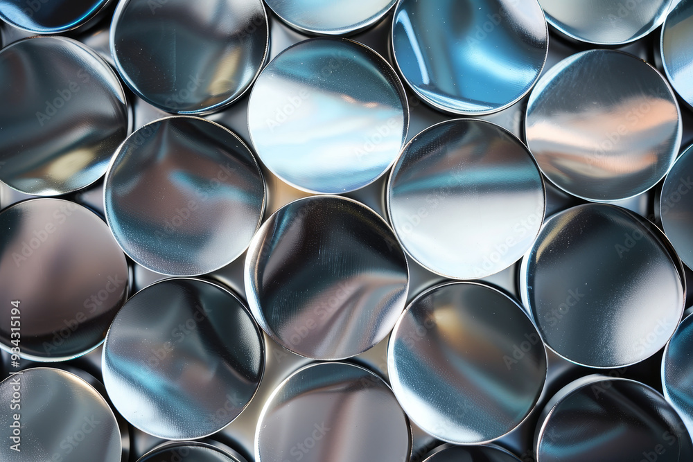 A close up of many silver circles A close up of many silver circles