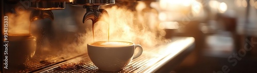 Wallpaper Mural Coffee brewing in a cozy cafe, with steam rising and a warm, inviting atmosphere, Cozy, Warm, Detailed Torontodigital.ca