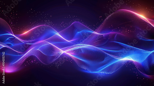 Futuristic Digital Waves with Blue and Purple Gradient