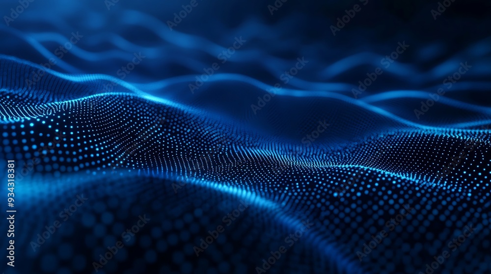Abstract blue wave of particles. Abstract blue wave of particles.