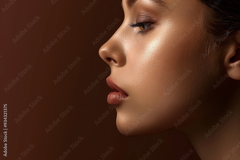 A woman with a lot of makeup on her face A woman with a lot of makeup on her face