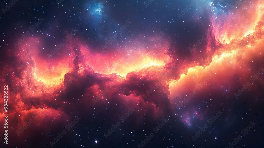 Fototapeta premium A cosmic art piece with vibrant galaxies and stars picture