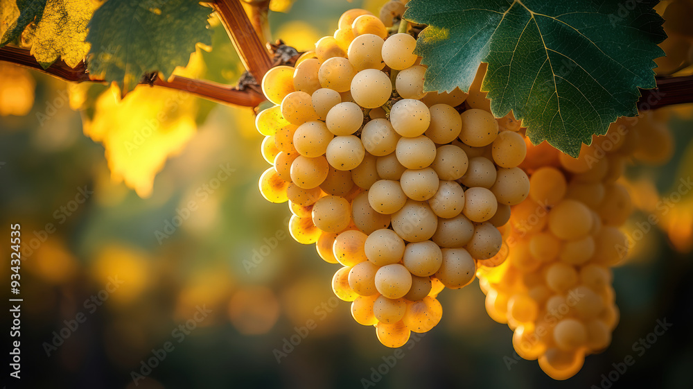 Fototapeta premium Blurred background with white grapes