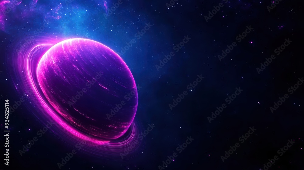 A stunning cosmic scene featuring a vibrant pink Saturn planet against a dark starry background, capturing the beauty of the universe. A stunning cosmic scene featuring a vibrant pink Saturn planet against a dark starry background, capturing the beauty of the universe.