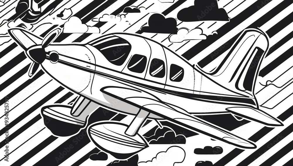 Coloring page, airplane design Coloring page, airplane design