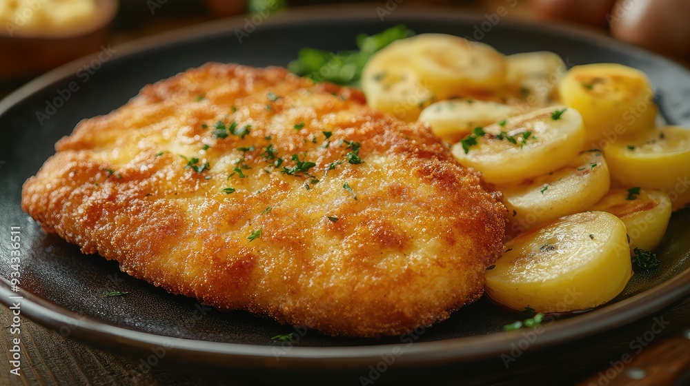 Savory German Delicacy: 4K Wallpaper Showcasing Traditional Schnitzel Savory German Delicacy: 4K Wallpaper Showcasing Traditional Schnitzel