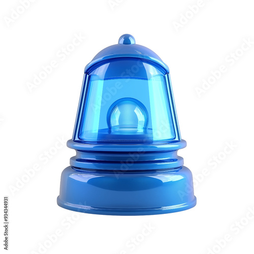 blue siren light isolated on transparent background