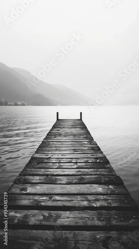grayscale photo of dock