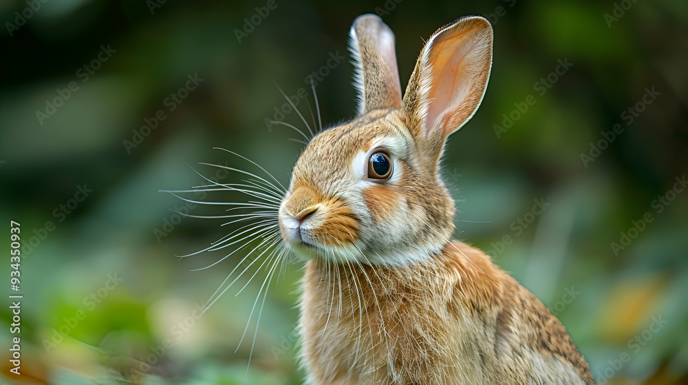 Amazon Brazilian Rabbit face, its fur and whiskers detailed with a blurred background Amazon Brazilian Rabbit face, its fur and whiskers detailed with a blurred background