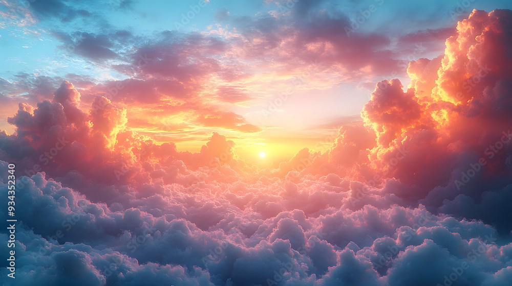 Dramatic golden hour sky with rich textures and stunning color gradients