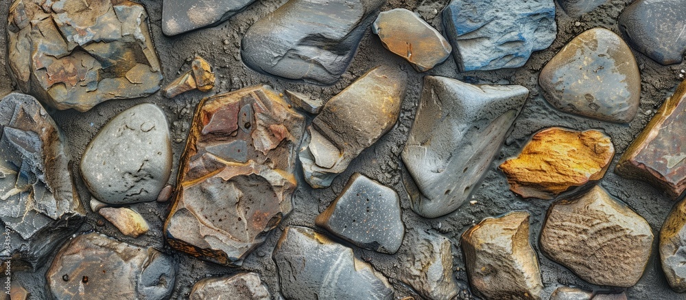 Stones Embedded In The Cement Stones Embedded In The Cement