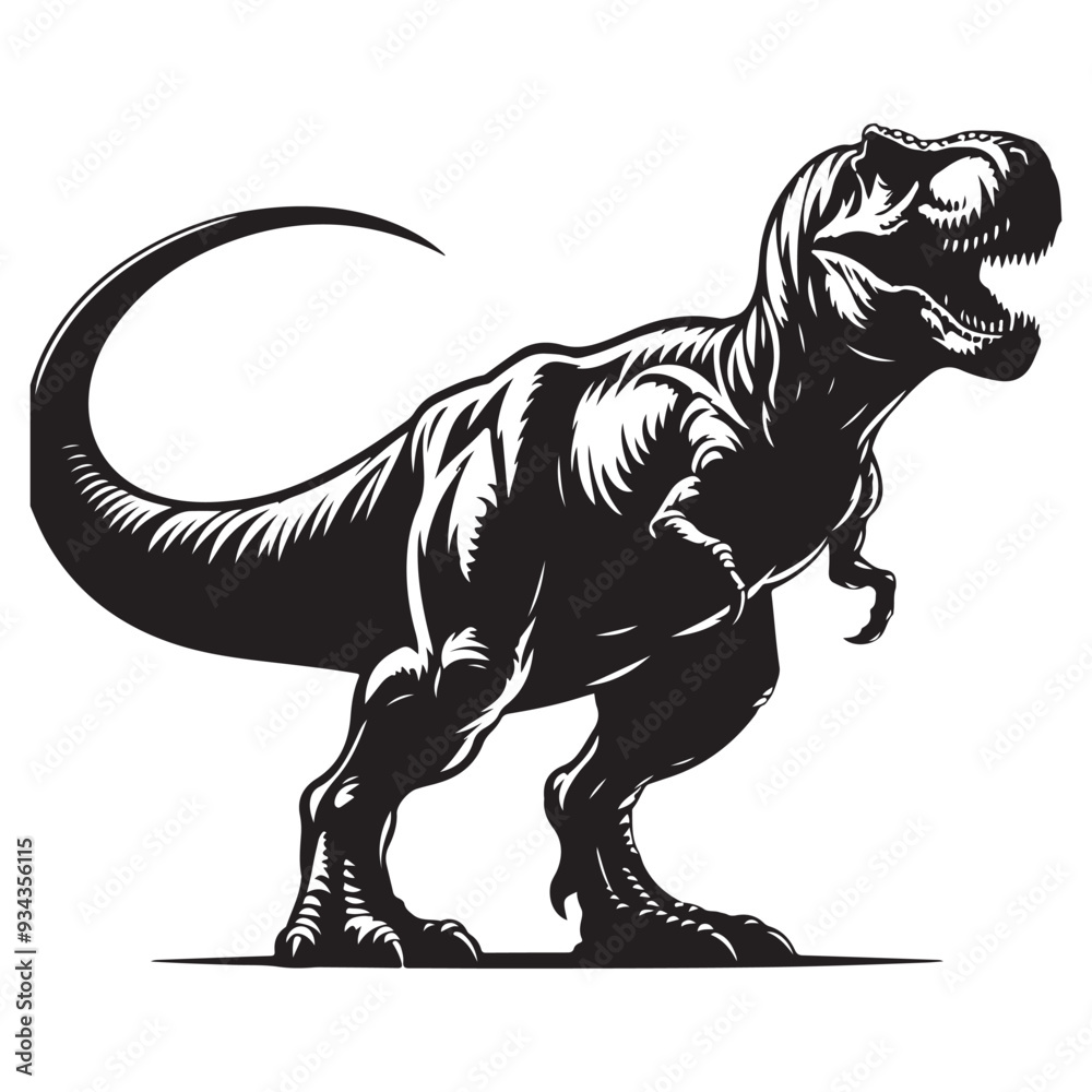 Obraz premium Dinosaur silhouettes, vector silhouette design, isolated white background