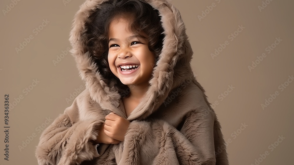 Happy child in adorable reindeer costume for festive christmas holiday celebration Happy child in adorable reindeer costume for festive christmas holiday celebration