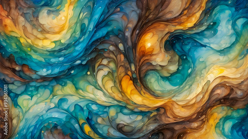 
abstract fractal background. watercolor waves. wallpaper.
