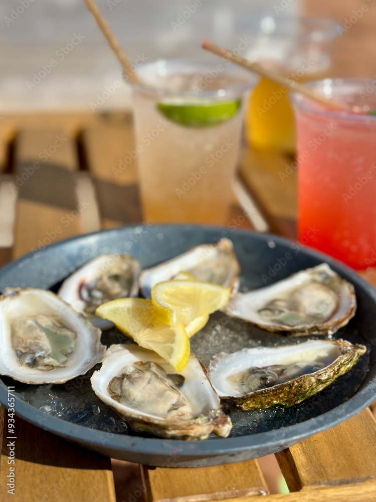 oysters and lemon oysters and lemon