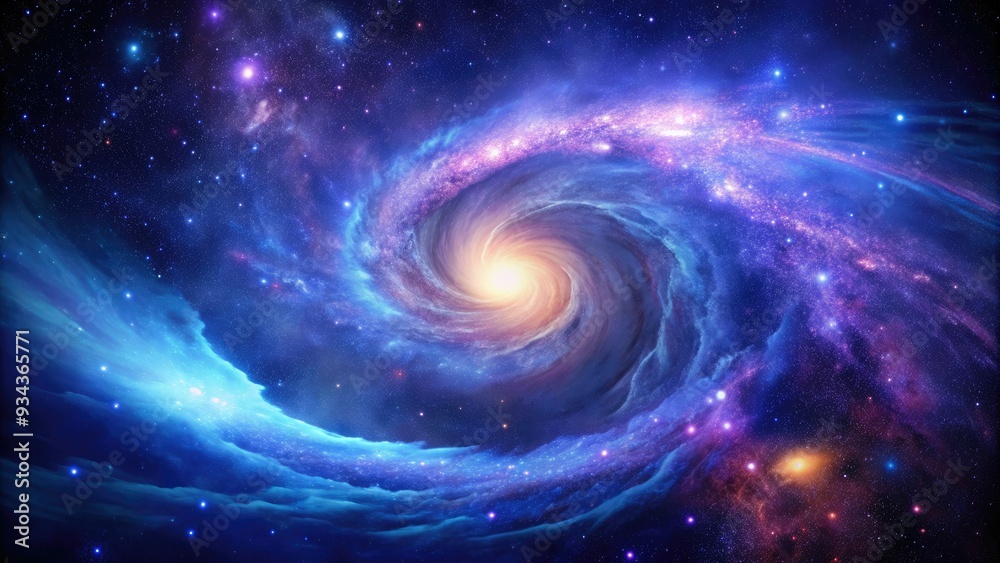Vibrant purple and blue nebula swirls with stars and galaxies in deep space, illuminated by a radiant beam of light from a distant sun. Vibrant purple and blue nebula swirls with stars and galaxies in deep space, illuminated by a radiant beam of light from a distant sun.