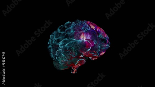 Brain activity, neural impulses in the human brain. the neurobiological concept photo