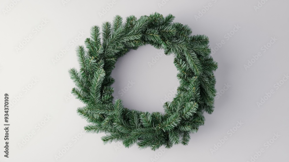 A wreath made of green pine needles A wreath made of green pine needles