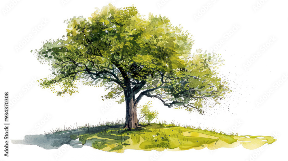color drawing of tree on white background color drawing of tree on white background